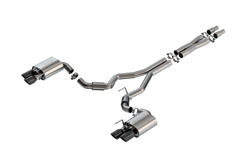 Borla 140962BC 2024-2026 Ford Mustang GT 5.0L V8 w/ Active Exhaust S-Type Cat-Back Exhaust System - Black Chrome - #140962BC