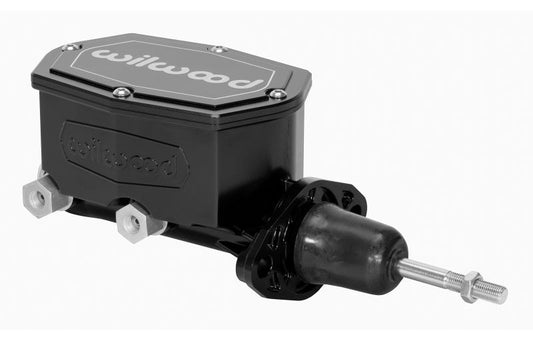 Wilwood Compact Tandem Master Cylinder - 15/16in Bore - with Pushrod (Black) - #260-14958-BK