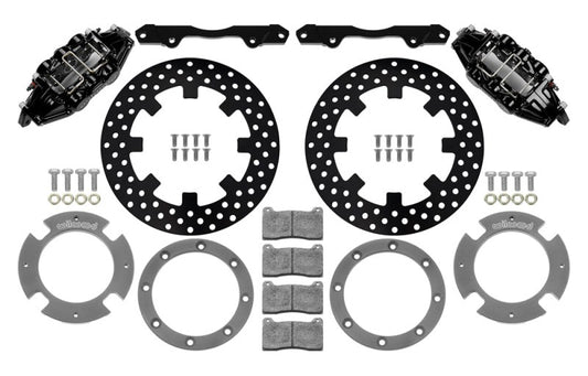 Wilwood 17-21 Can-Am X3RS Black 6-Piston Front Kit 11.25in - Drilled Rotors - #140-16628-D