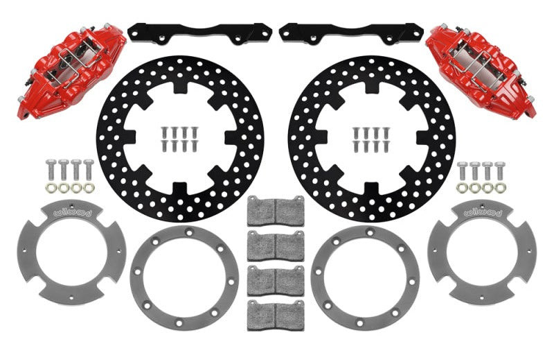 Wilwood 17-21 Can-Am X3RS Red 6-Piston Front Kit 11.25in - Drilled Rotors - #140-16628-DR