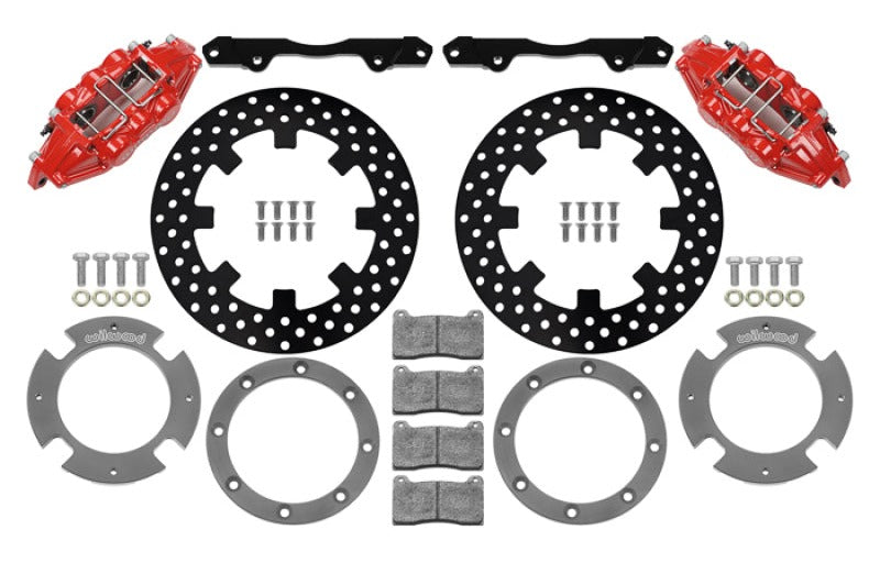 Wilwood 17-21 Can-Am X3RS Red 6-Piston Rear Kit 11.25in - Drilled Rotors - #140-16629-DR