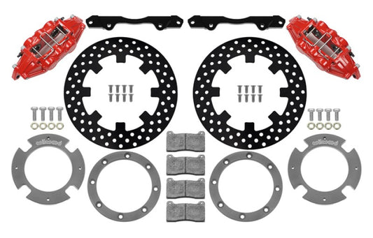 Wilwood 17-21 Can-Am X3RS Red 6-Piston Rear Kit 11.25in - Drilled Rotors - #140-16629-DR