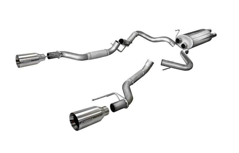 Corsa 2017-2020 Ford F-150 Raptor 3.5L Sport Cat-Back Dual Rear Exit with 5in Satin Polished Tip
