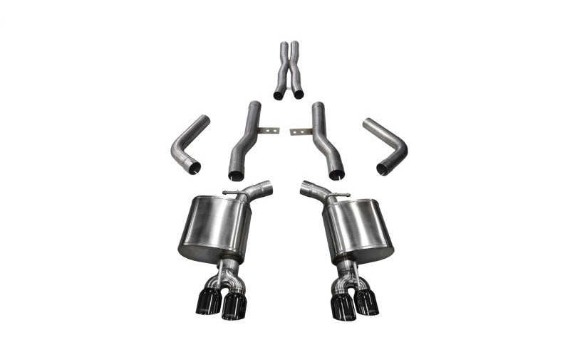 Corsa 2017-2023 Dodge Challenger 5.7L V8 Xtreme Cat-Back Dual Rear Exit with 3.5in Black Tips