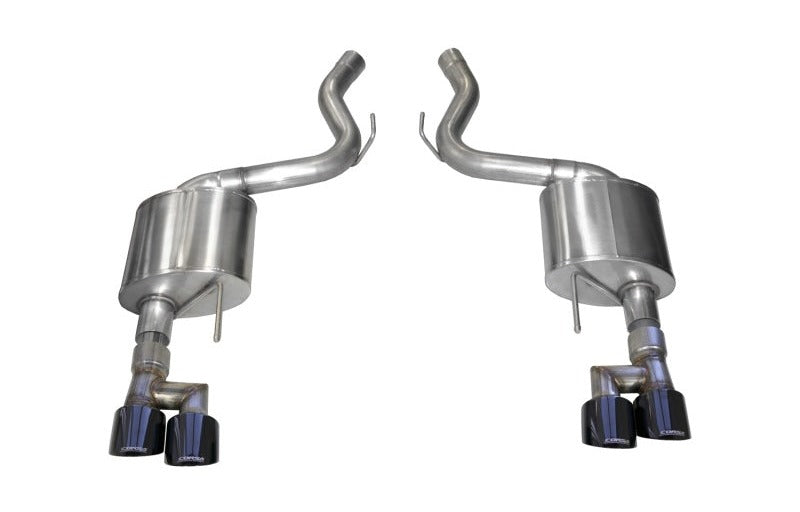 Corsa 18-23 Ford Mustang 5.0L V8 3in Sport Axle-Back Dual Rear Exit with 4in Black PVD Pro-Series Tips