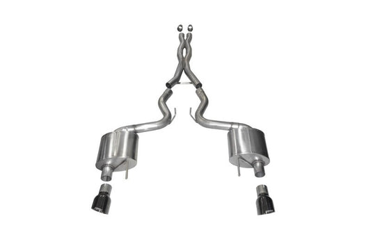 Corsa 2015-2017 Ford Mustang GT Fastback 5.0 3in Xtreme Cat Back Exhaust with Dual Black 4.5in Tips