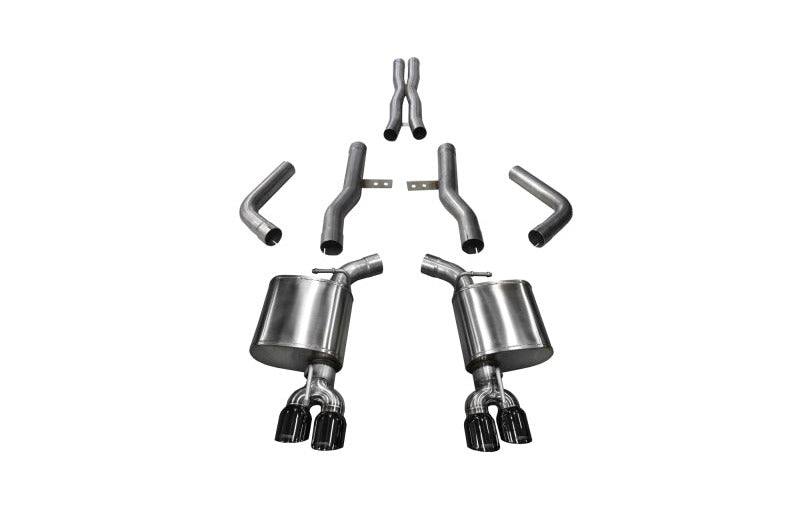 Corsa 2015-2023 Dodge Challenger Hellcat Dual Rear Exit Extreme Exhaust with 3.5in Black Tips