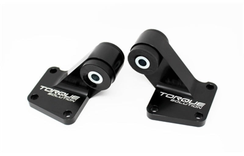 Torque Solution 03-06 Mitsubishi EVO VII-IX Billet Rear Differential Mounts - Black