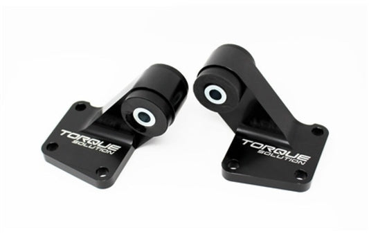 Torque Solution 03-06 Mitsubishi EVO VII-IX Billet Rear Differential Mounts - Black