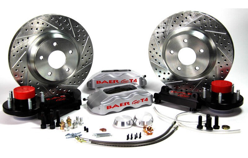 Baer Brakes 1965-1966 Ford Mustang 13in Track4 Front Brake Kit-Silver-