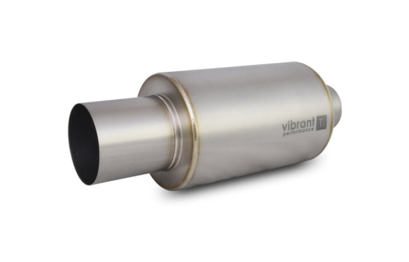 Vibrant Titanium Muffler with Straight Cut Natural Tip 2.5in. Inlet/2.5in. Outlet