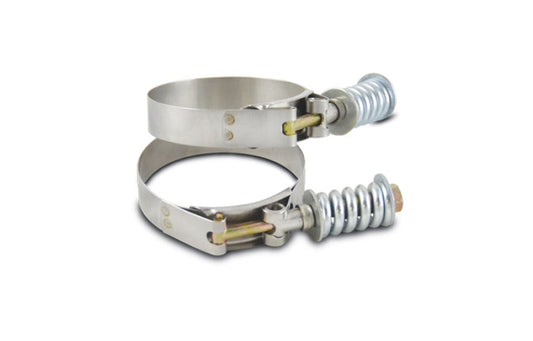 Vibrant SS T-Bolt Clamps Pack of 2 Size Range: 2.69in to 2.99in OD