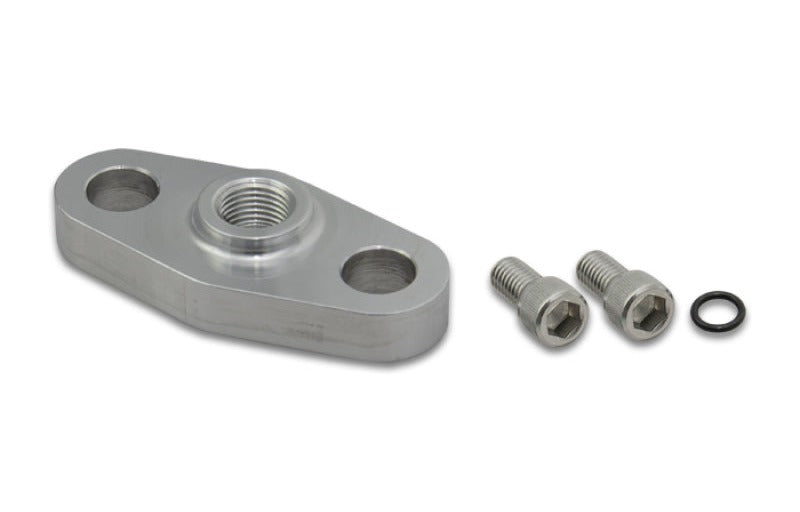 Vibrant Aluminum Turbo Oil Inlet Flange w/-4AN Male for Garrett
