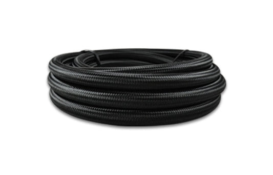 Vibrant -6 AN Black Nylon Braided Flex Hose w/PTFE liner (10FT long)