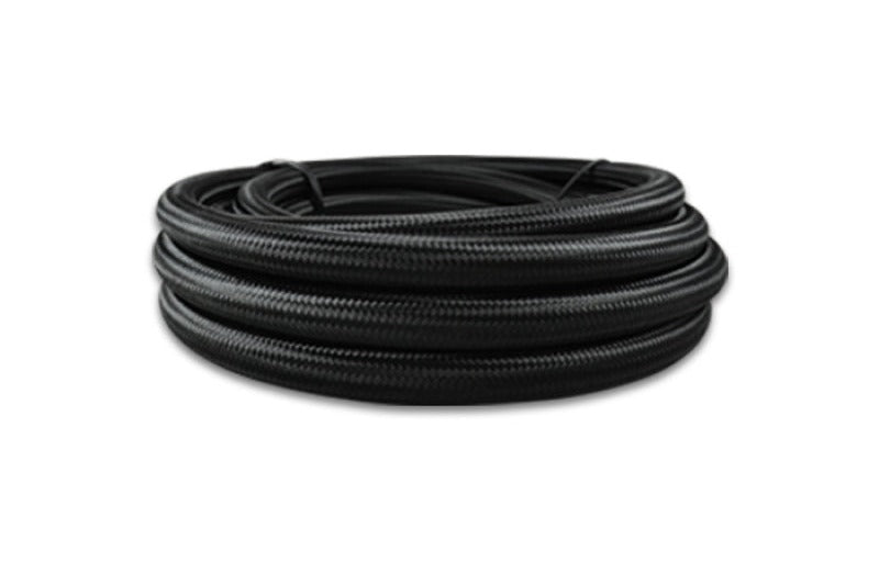 Vibrant -8 AN Black Nylon Braided Flex Hose w/PTFE liner (5FT long)