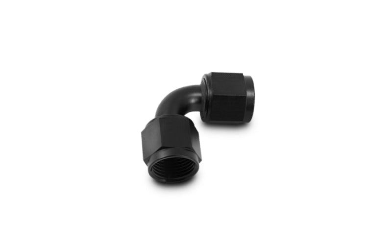 Vibrant -16AN Female 90 Degree Union Adapter (AN to AN) - Anodized Black Only