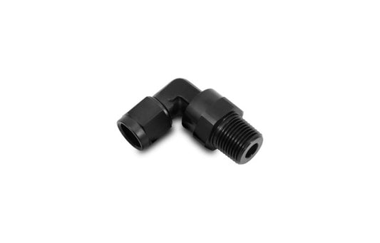 Vibrant -4AN to 1/8in NPT Female Swivel 90 Degree Adapter Fitting
