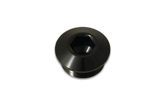 Vibrant Aluminum -8AN ORB Slimline Port Plug w/O-Ring - Anodized Black