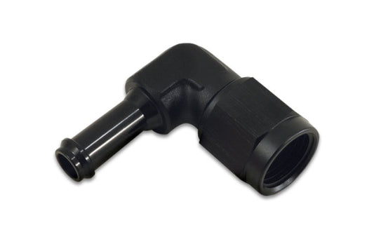 Vibrant -6AN to 3/8in Hose Barb 90 Degree Adapter - Anodized Black