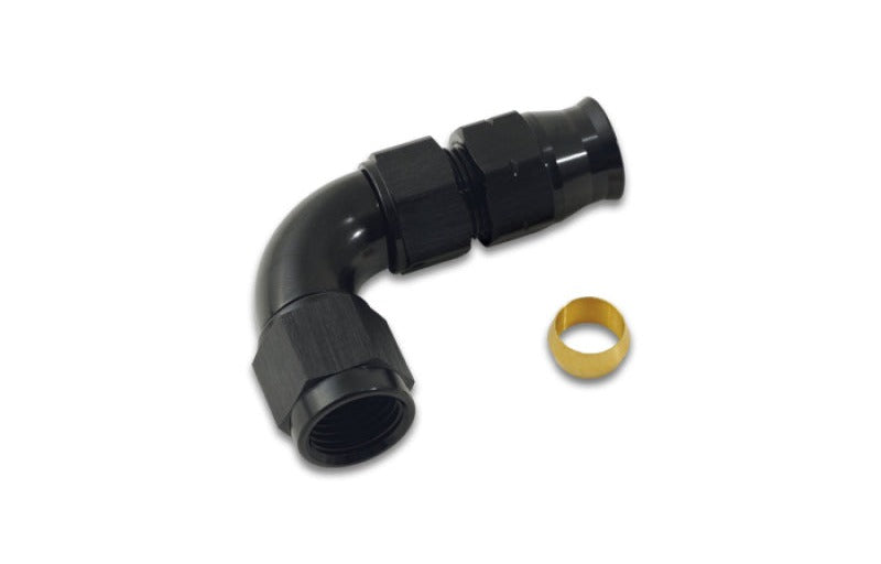 Vibrant 90 Deg 5/16in Tube to Female -6AN Adapter (with Olive Inserts)