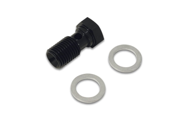 Vibrant Aluminum Banjo Bolt with 2 Washers (M8x1.25 20mm LG) - Anodized Black