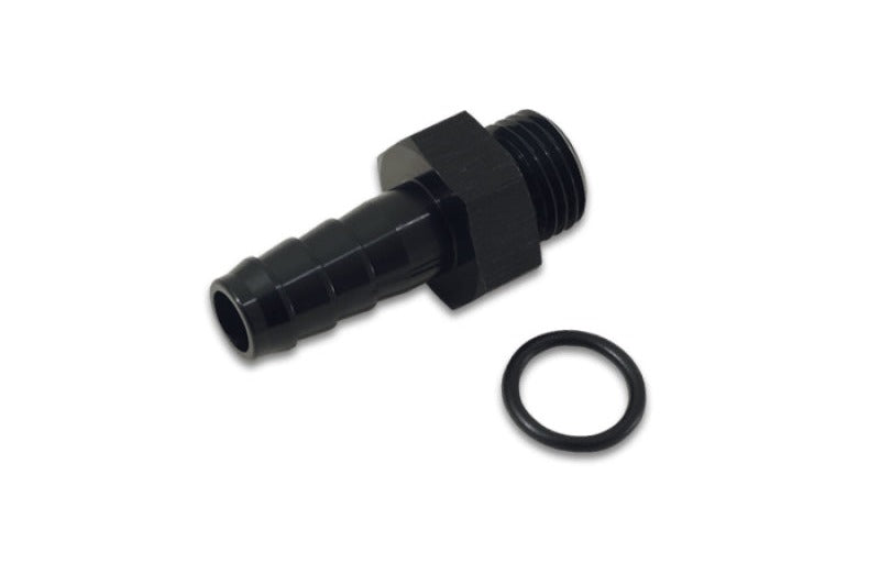 Vibrant Aluminum Male -8AN ORB to 3/8in Barb without-Ring - Anodized Black