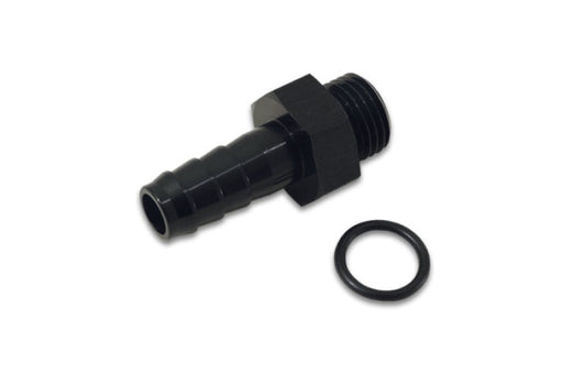 Vibrant Aluminum Male -8AN ORB to 3/8in Barb without-Ring - Anodized Black