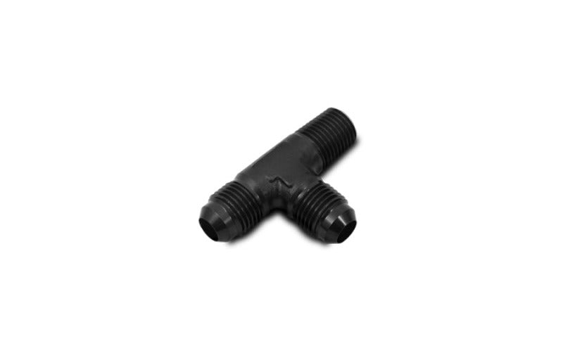 Vibrant -8AN x 3/8in NPT Flare to Pipe On Run Tee Adapter Fitting - Aluminum