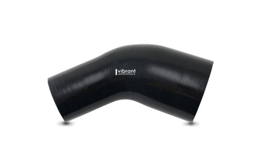 Vibrant 3.50in ID x 3.25in ID Gloss Black Silicone 45 Degree Transition Elbow