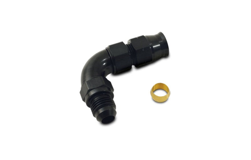 Vibrant 90 Degree 3/8in Tube to Male -6AN Flare Adapter with Olive Inserts