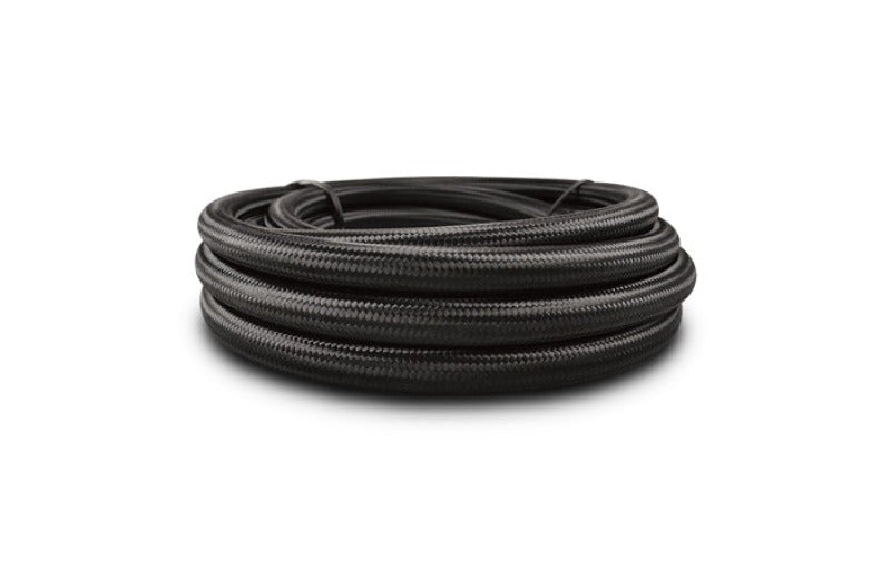 Vibrant -3 AN Black Nylon Braided Flex Hose w/PTFE Liner (20ft Roll)