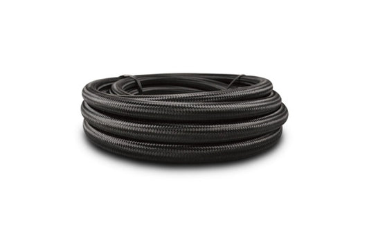 Vibrant -3 AN Black Nylon Braided Flex Hose w/PTFE Liner (20ft Roll)