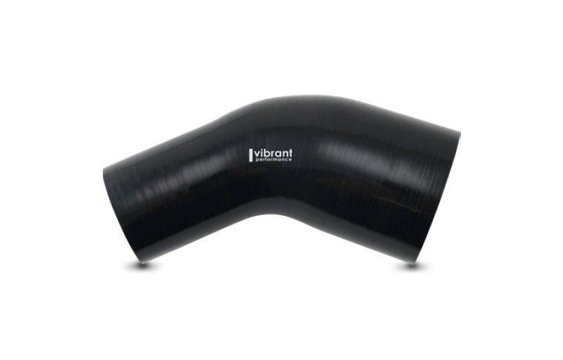 Vibrant 3in ID x 2.25in ID Gloss Black Silicone 45 Degree Transition Elbow