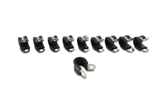 Vibrant Stainless Steel Cushion P-Clamp for 0.3125in OD Hose (10 Pack)