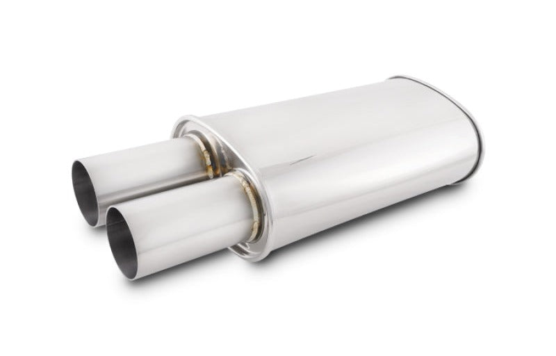 Vibrant Streetpower Oval Muffler with 3.00in Round Straight Cut Tip (2.50in Inlet)
