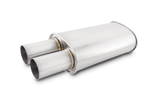 Vibrant Streetpower Oval Muffler with 3.00in Round Straight Cut Tip (2.50in Inlet)