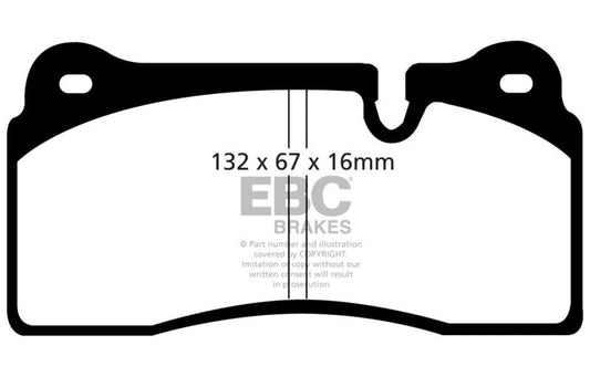 EBC 2008-2017 Audi R8 4.2L/5.2L Yellowstuff Rear Brake Pads DP41127R