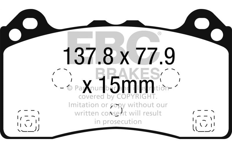 EBC 2016-2018 Ford Focus RS Redstuff Ceramic Low Dust Front Brake Pads DP32274C