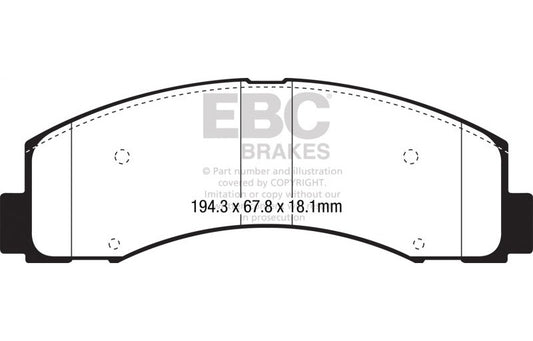 EBC 2018+ Ford F-150 2.7L Twin Turbo (2WD) Greenstuff Front Brake Pads DP63088