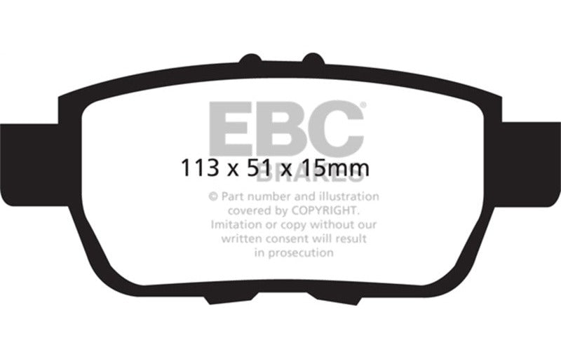 EBC 2005-2014 Honda Ridgeline 3.5 Greenstuff Rear Brake Pads DP61754