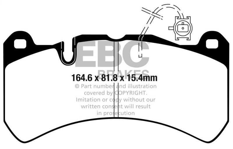 EBC 2016-2027 Alfa Romeo Giulia 2.9L Twin Turbo Yellowstuff Front Brake Pads DP42354R