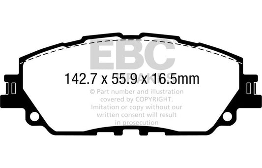 EBC 2019-2023 Lexus ES300H 2.5L Hybrid Redstuff Front Brake Pads DP32378C