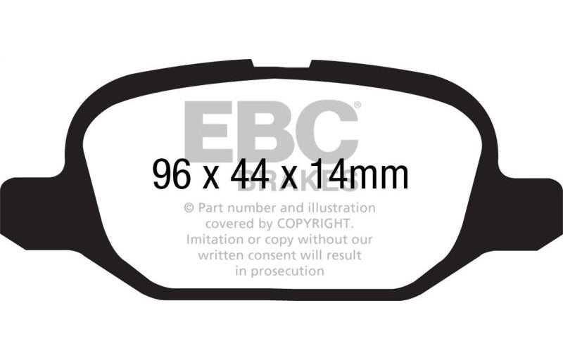 EBC 2011-2018 Fiat 500 1.4 (ATE Calipers) Yellowstuff Rear Brake Pads DP41880R