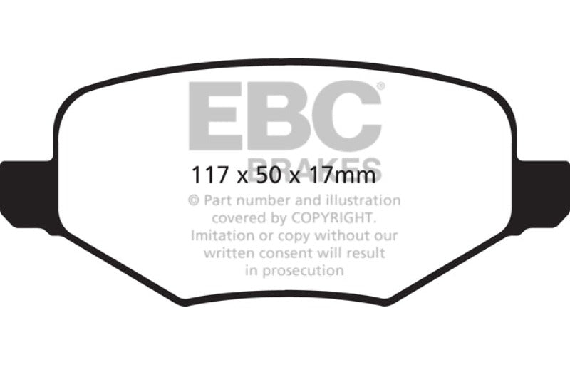 EBC 11-14 Ford Edge 2.0 Turbo Yellowstuff Rear Brake Pads DP41826R