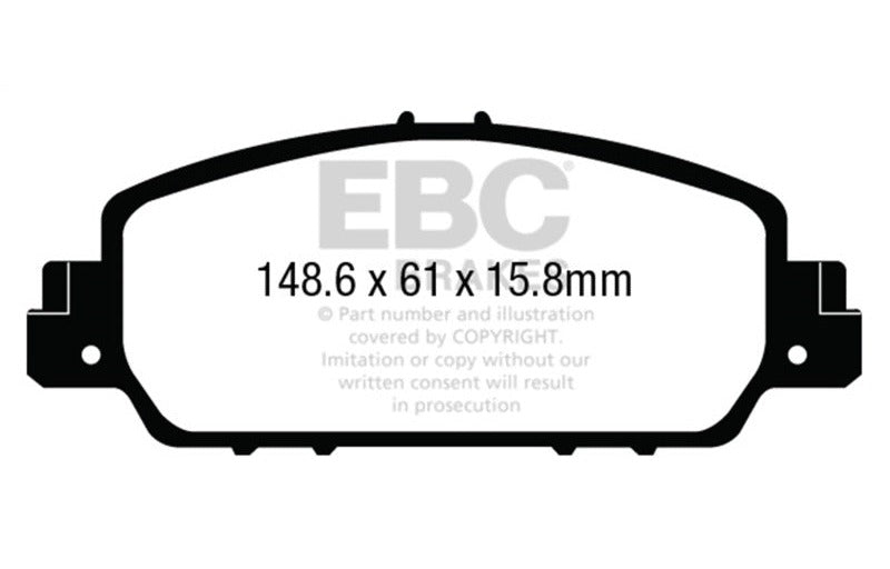 EBC 2013-2027 Honda Accord Coupe 2.4 EX Ultimax2 Front Brake Pads UD1654