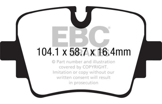 EBC 2013-2023 Jaguar F-Type (Cast Iron Rotors Only) 3.0 Supercharged (340) Redstuff Rear Brake Pads DP32190C