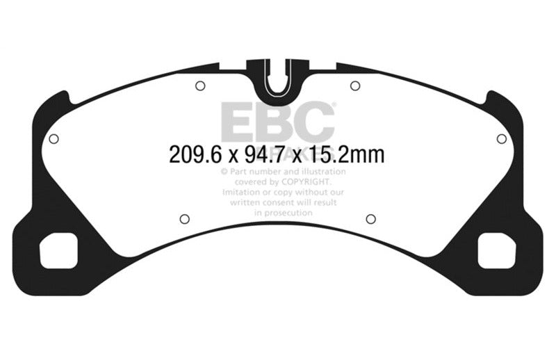 EBC 2014-2026 Porsche Macan (Cast Iron Rotors only) 3.0 Twin Turbo Yellowstuff Front Brake Pads DP42203R