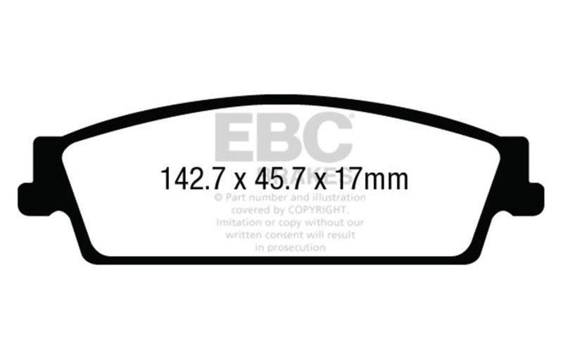 EBC 2015-2018 Cadillac Escalade 6.2 2WD Greenstuff Rear Brake Pads DP63022