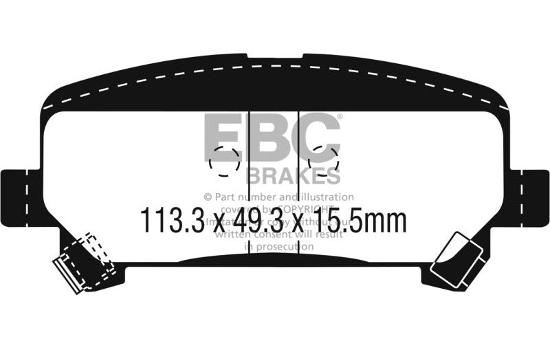 EBC 2015-2018 Chevrolet Colorado 2.5 Yellowstuff Rear Brake Pads DP43045R