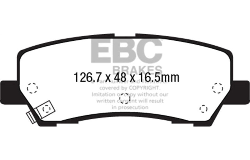 EBC 2015-2023 Ford Mustang 2.3 Turbo Yellowstuff Rear Brake Pads DP43041R